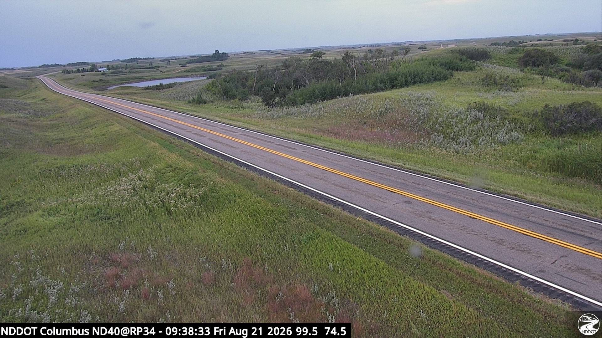 Webcam view of ND-40 in Columbus, North Dakota at milepost 34