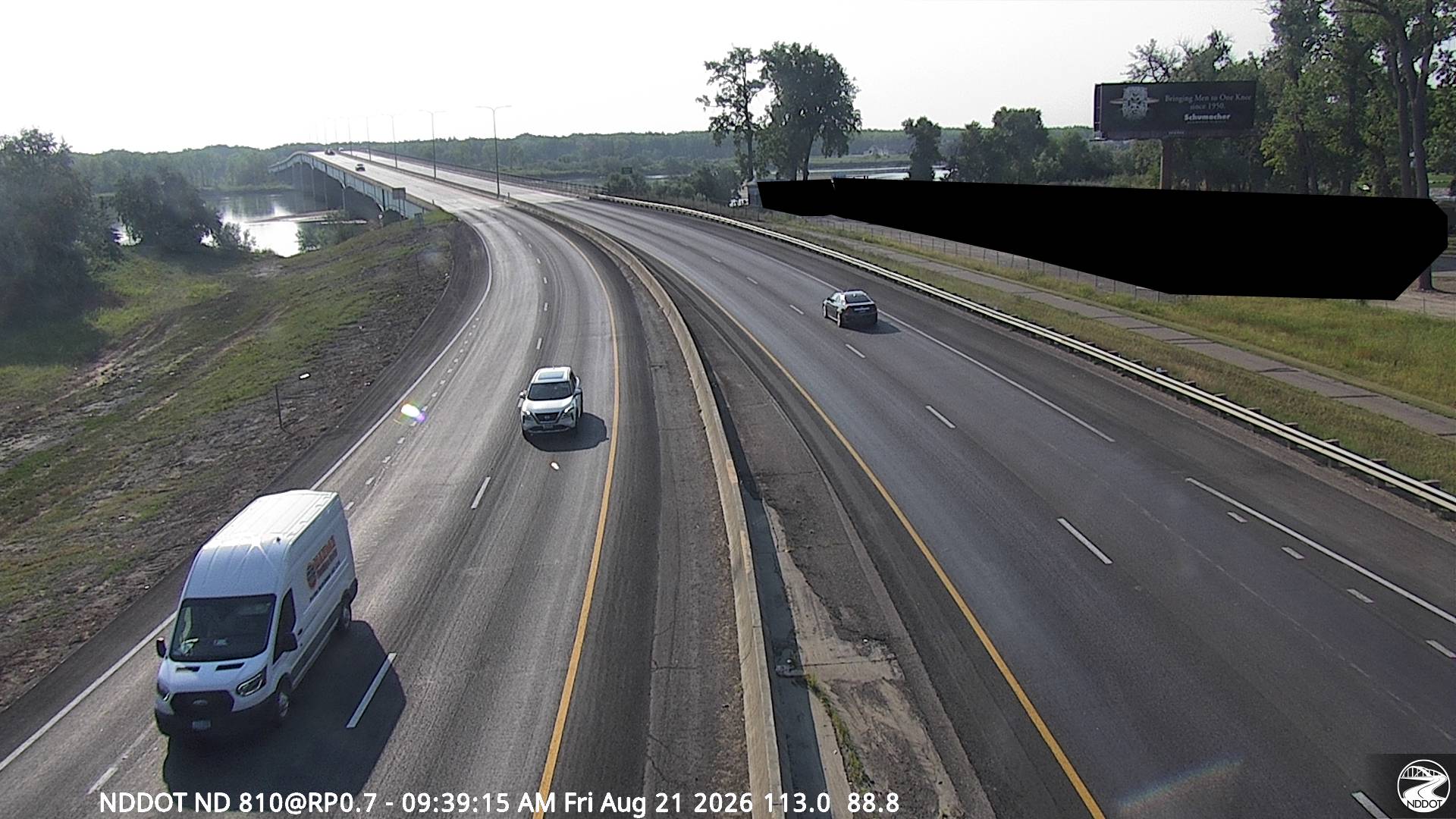 Webcam view of ND-810 in Mandan at milepost 7