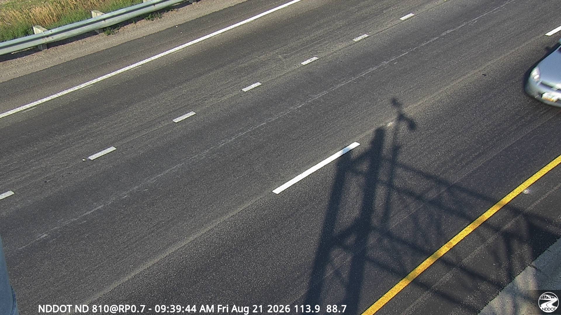 Webcam view of ND-810 in Mandan at milepost 7