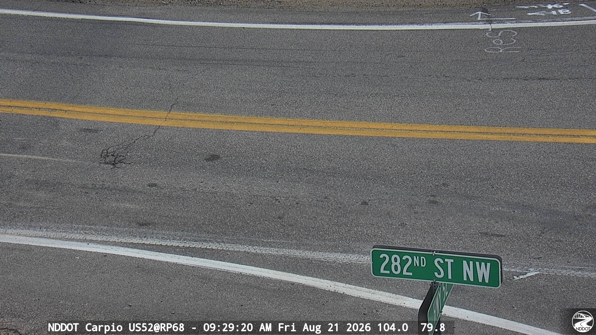 Webcam view of US-52 in Carpio, North Dakota at milepost 68