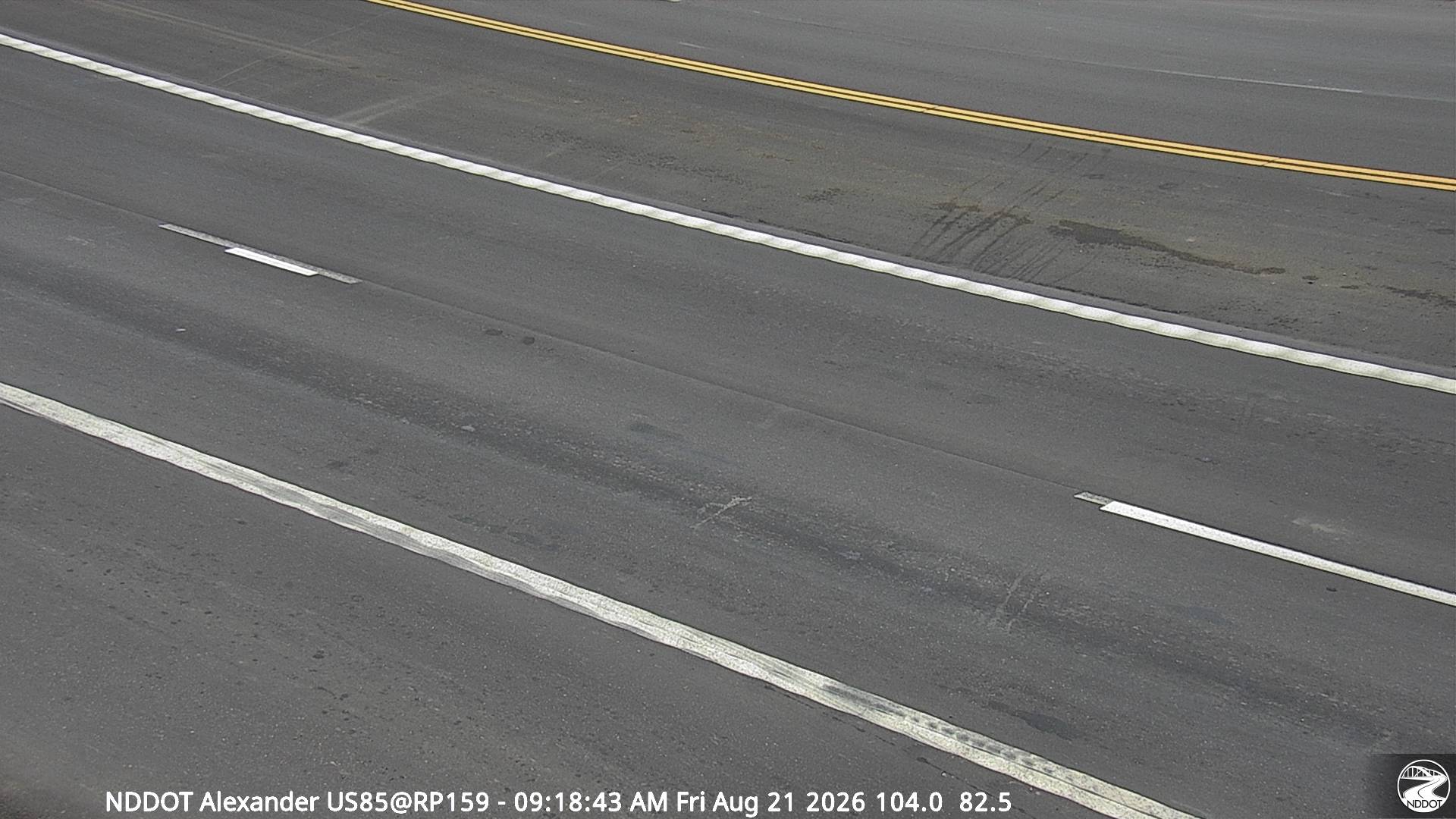 Webcam view of US-85 near Alexander, North Dakota at milepost 159